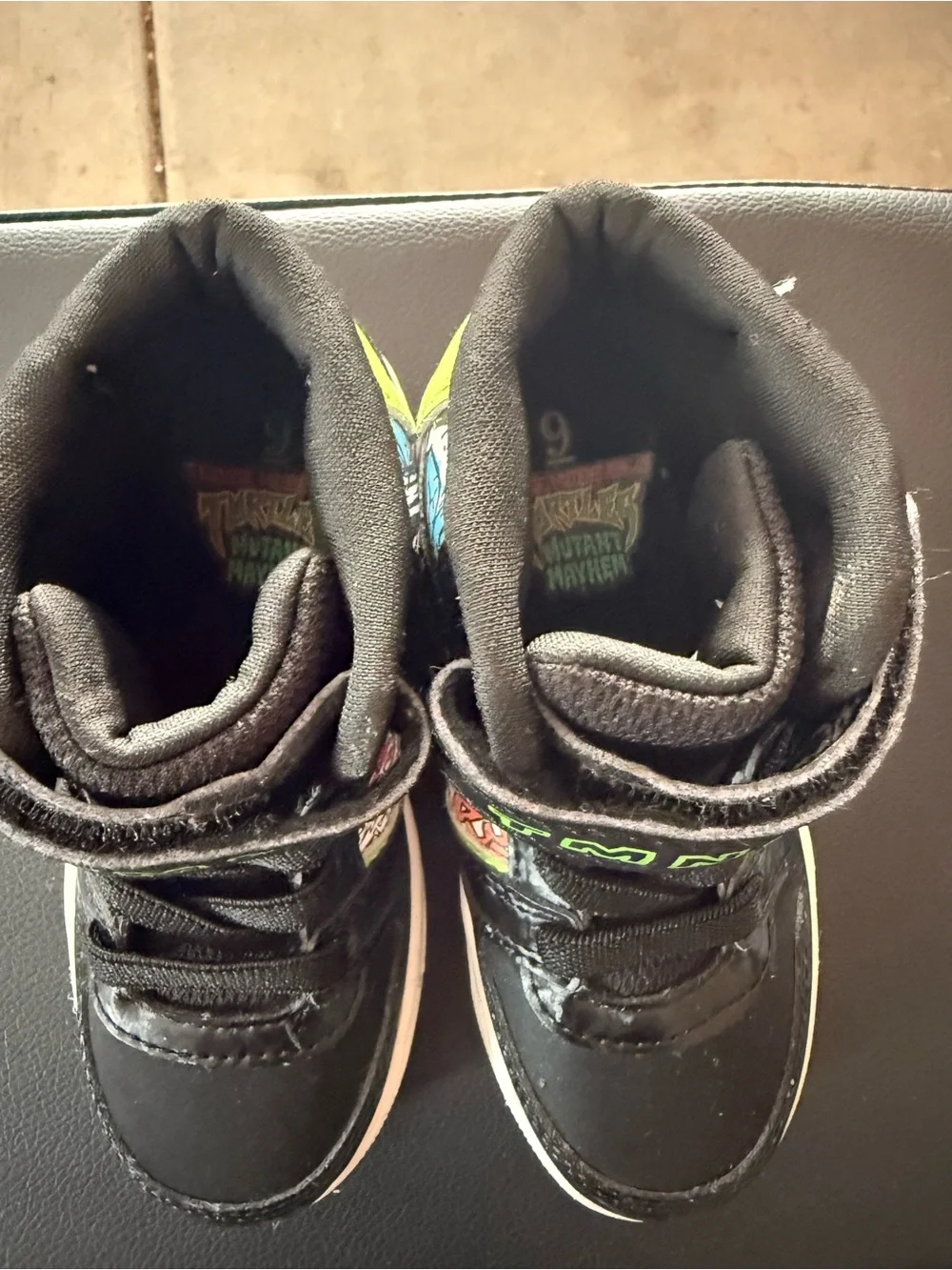 Kids' Black High-Top Sneakers with Comic Accents